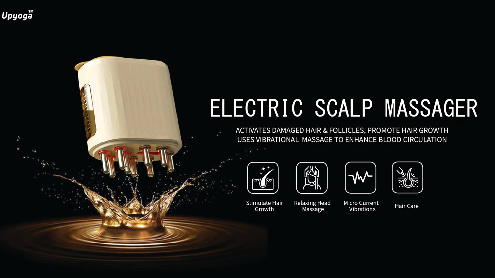 Upyoga Upgraded Red Light Therapy  Electric Scalp Massager & Hair Oil Applicator