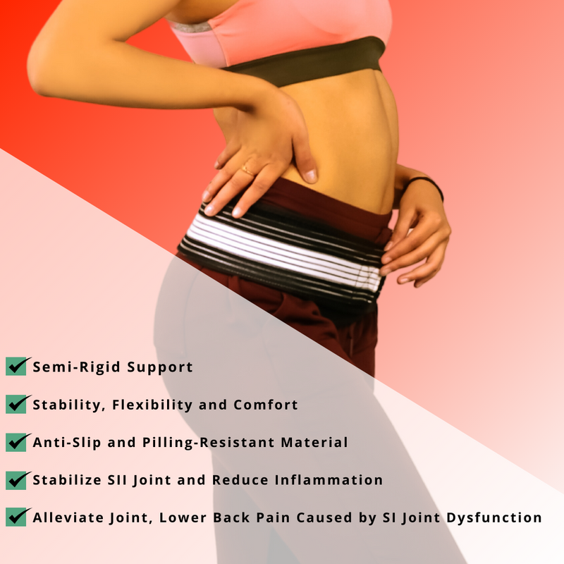 Sacroiliac SI Joint Hip Belt – Relief For Sciatica & Lower Back Pain | Anti-Slip