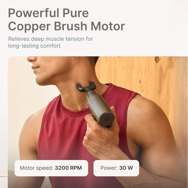 Upyogaa Deep Tissue Massage Gun, 3000mAh Battery, 6-Speed Intensity, Silicon Round Head, Full Body Gun Massager | 1 Year Warranty