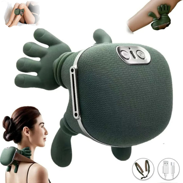 Bionic Heated Massager, Wireless Portable Shiatsu Neck and Back Massager, Electric Deep Tissue 4D Kneading Massage, Simulated Human Hand Design for Pain Relief and Muscle Relax 1 Year Warranty