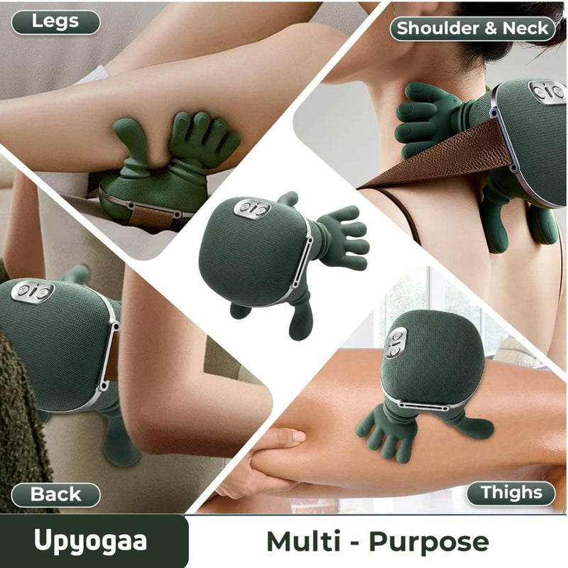 Bionic Heated Massager, Wireless Portable Shiatsu Neck and Back Massager, Electric Deep Tissue 4D Kneading Massage, Simulated Human Hand Design for Pain Relief and Muscle Relax 1 Year Warranty