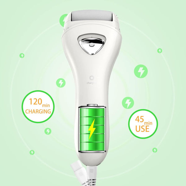 Upyogaa Electric Foot Callus Remover, Rechargeable Portable Electronic Foot File Pedicure Kits, Waterproof Foot Scrubber File, Professional Pedicure Tools, Foot Care for Dead Skin Ideal Gift, 3 Rollers |  1-Year Warranty