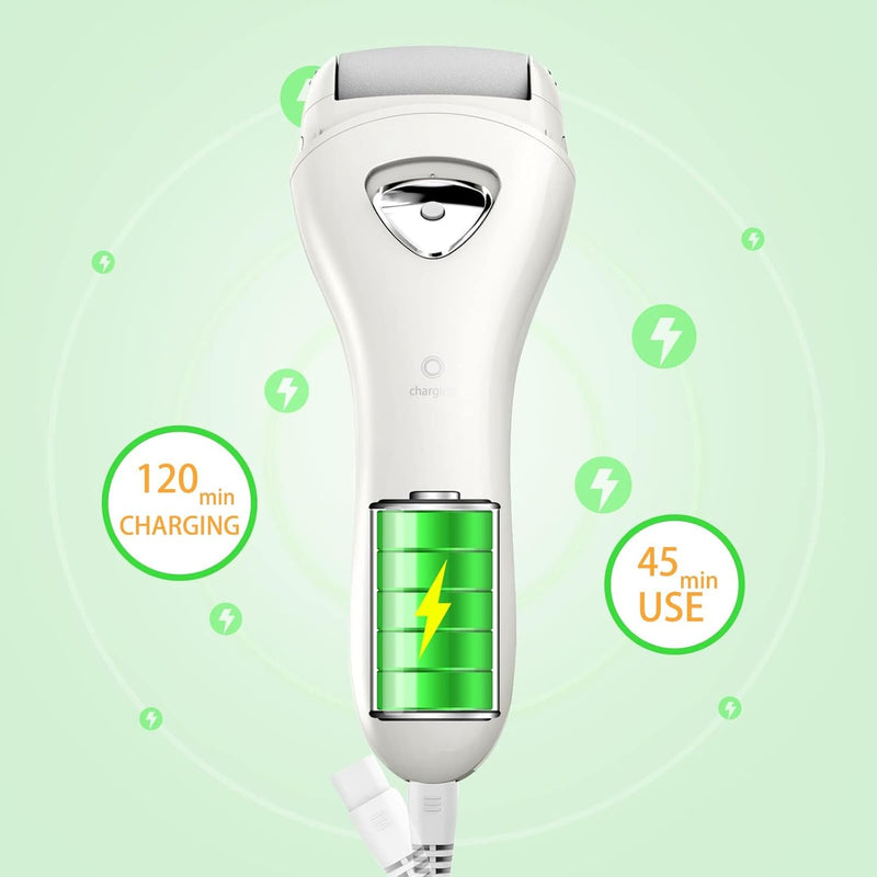 Upyogaa Electric Foot Callus Remover, Rechargeable Portable Electronic Foot File Pedicure Kits, Waterproof Foot Scrubber File, Professional Pedicure Tools, Foot Care for Dead Skin Ideal Gift, 3 Rollers |  1-Year Warranty