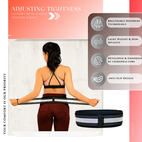 Sacroiliac SI Joint Hip Belt – Relief For Sciatica & Lower Back Pain | Anti-Slip
