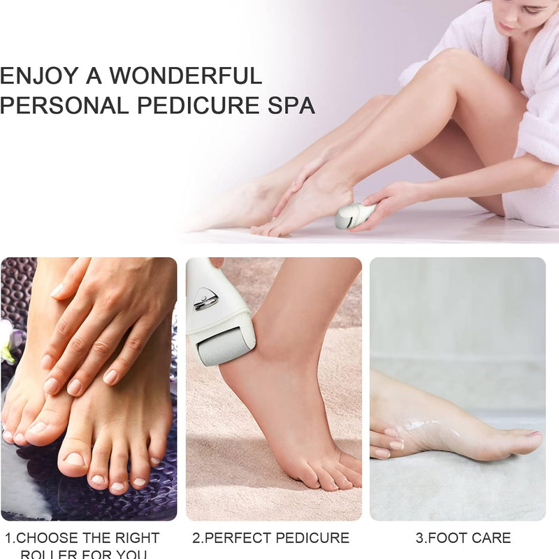 Upyogaa Electric Foot Callus Remover, Rechargeable Portable Electronic Foot File Pedicure Kits, Waterproof Foot Scrubber File, Professional Pedicure Tools, Foot Care for Dead Skin Ideal Gift, 3 Rollers |  1-Year Warranty