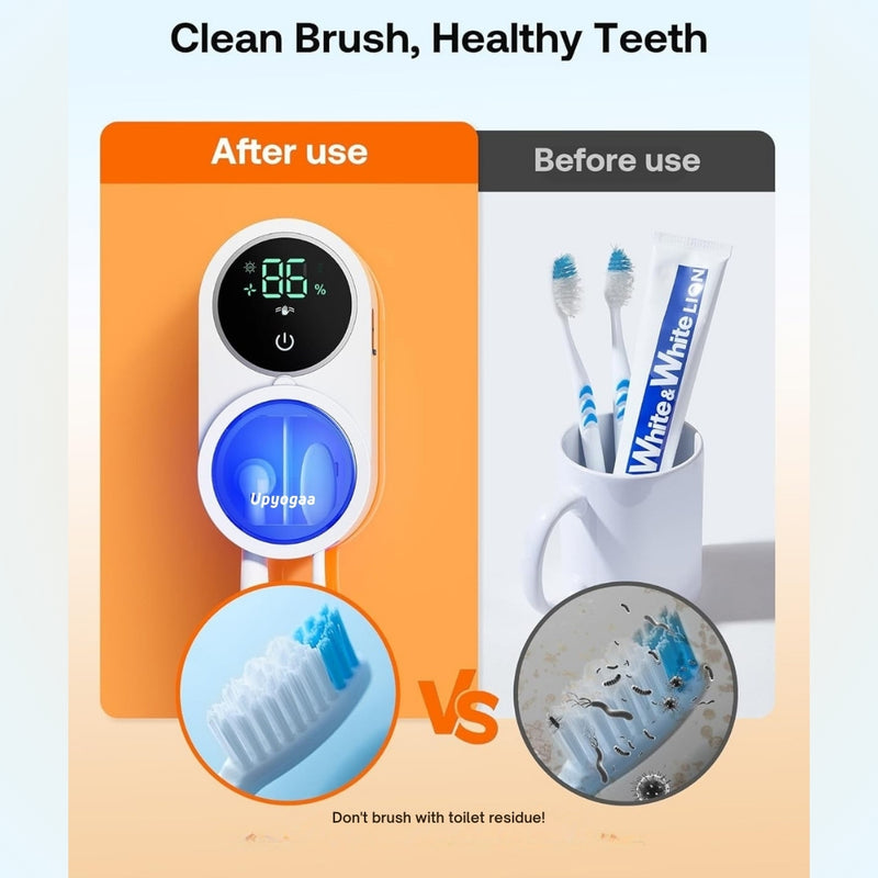 Upyogaa UV Toothbrush Sterilizer & Holder With 1 Year Warranty | Kills 99.99% Germss