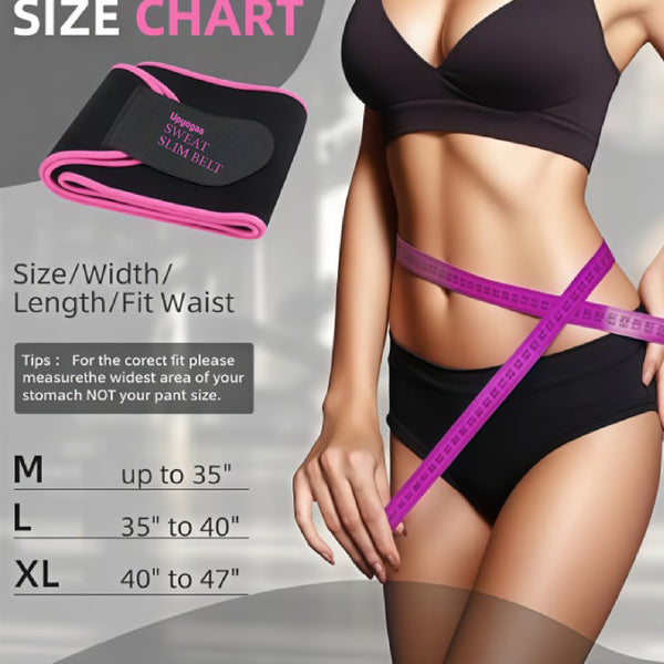 UPYOGAA Sweat Slim Belt for Men & Women | Neoprene Tummy Trimmer Belt for Fat Loss, Stomach Shaping & Workout Support | Adjustable Waist Trainer Sauna Belt for Gym, Yoga & Daily Use