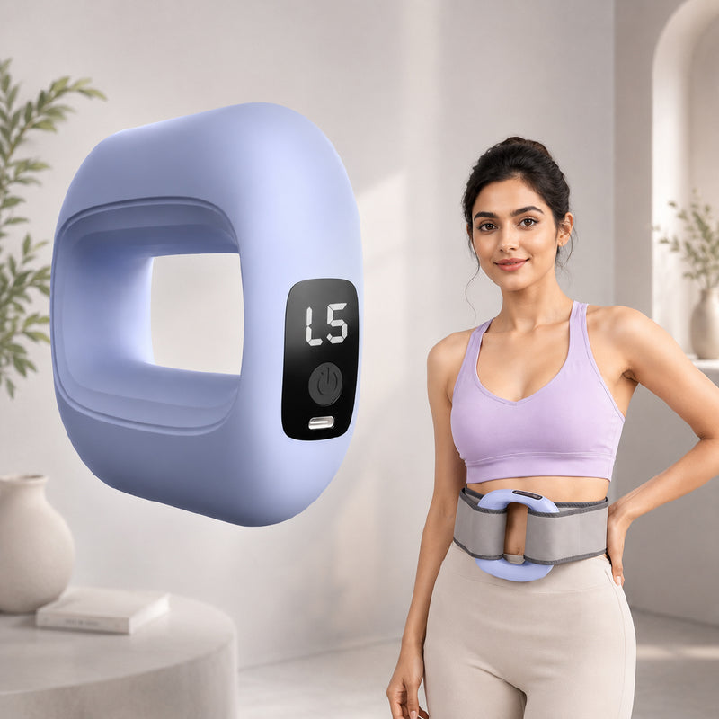 Belly Fat Burner Electric Abdominal Slimming Belt with Vibration & Heat, Belly Massager & Muscle Stimulator Belt for Stomach Toning, Body Shaper Fitness Belt for Men & Women Home Use | 1 year Warranty