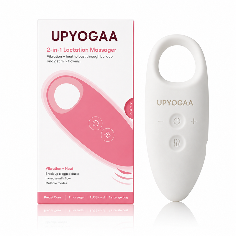 Upyogaa Mom 2-in-1 Lactation Massager, Multiple Modes of Heat + Vibration for Clogged Milk Ducts, Increase Milk Flow, Breast Engorgement| 1 year Warranty