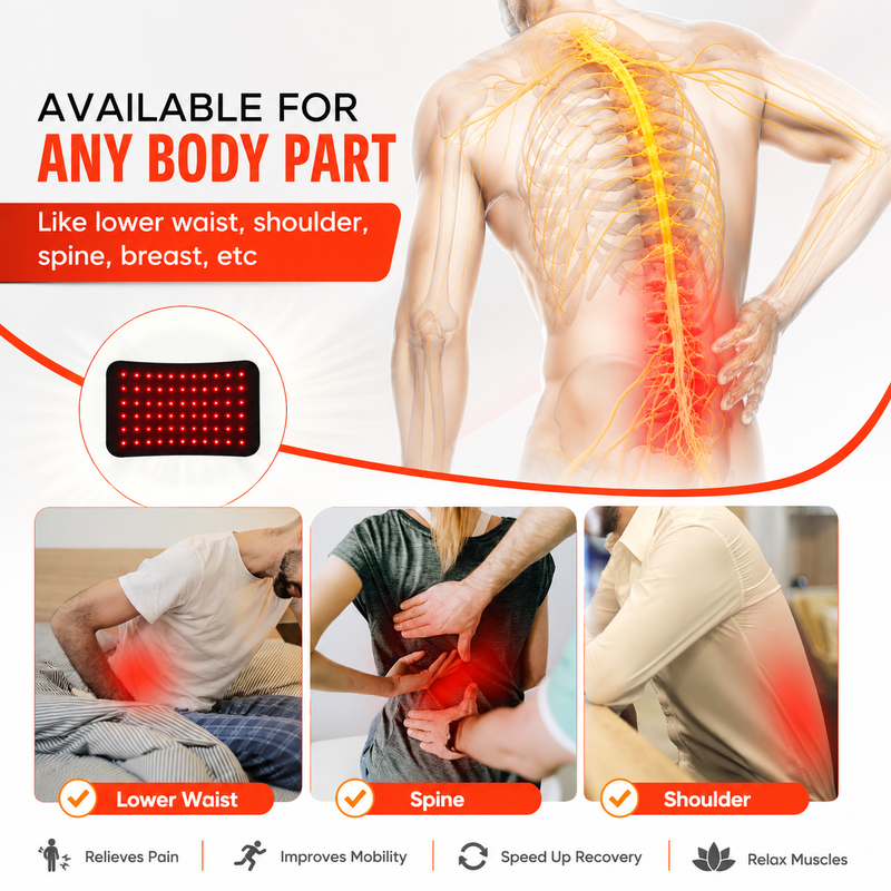 Upyogaa Red Light Therapy Pad for Body, Back, Knee, Shoulder, Hands & Feet | Portable 660nm & 850nm Infrared Light Heating Wrap Belt | 3 Chips in 1 LED Therapy Pad for Home Use | Gift for Women & Men - 1-Year Warranty