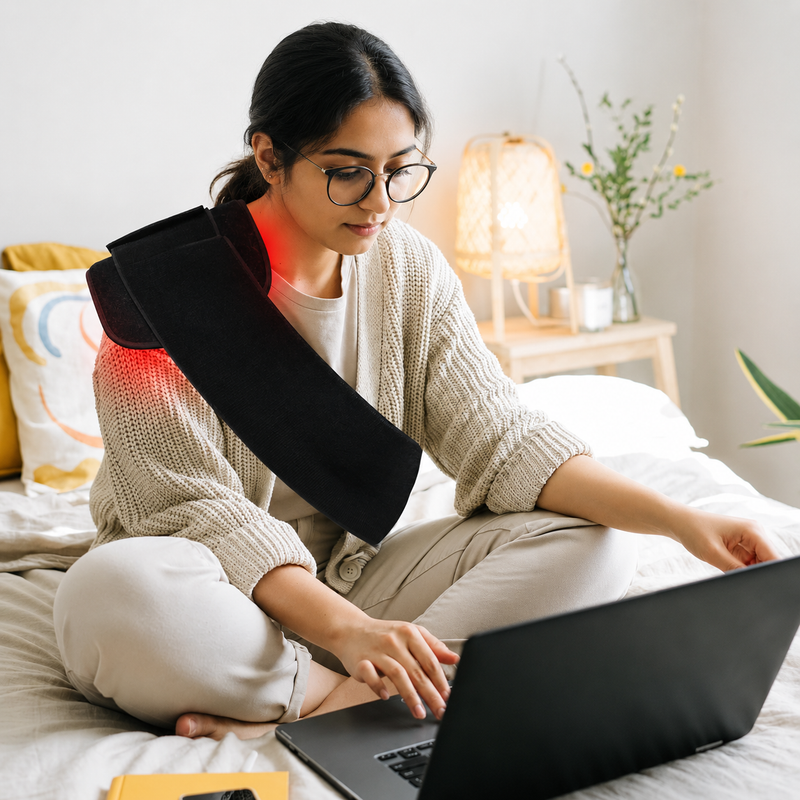 Upyogaa Red Light Therapy Pad for Body, Back, Knee, Shoulder, Hands & Feet | Portable 660nm & 850nm Infrared Light Heating Wrap Belt | 3 Chips in 1 LED Therapy Pad for Home Use | Gift for Women & Men - 1-Year Warranty