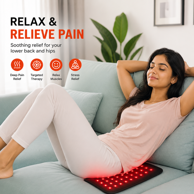 Upyogaa Red Light Therapy Pad for Body, Back, Knee, Shoulder, Hands & Feet | Portable 660nm & 850nm Infrared Light Heating Wrap Belt | 3 Chips in 1 LED Therapy Pad for Home Use | Gift for Women & Men - 1-Year Warranty
