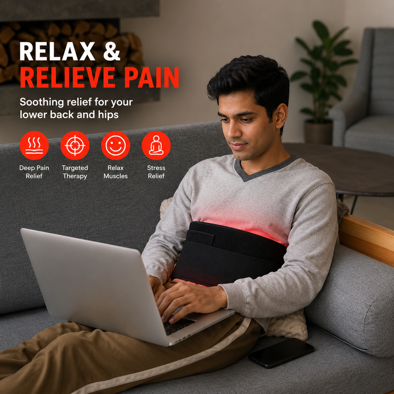 Upyogaa Red Light Therapy Pad for Body, Back, Knee, Shoulder, Hands & Feet | Portable 660nm & 850nm Infrared Light Heating Wrap Belt | 3 Chips in 1 LED Therapy Pad for Home Use | Gift for Women & Men - 1-Year Warranty