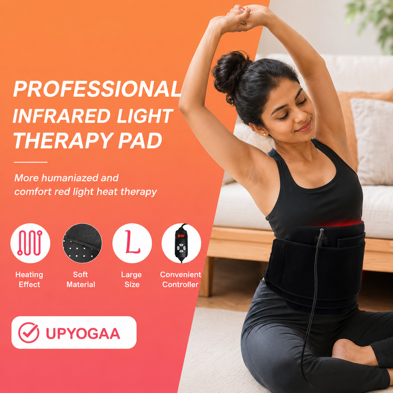 Upyogaa Red Light Therapy Pad for Body, Back, Knee, Shoulder, Hands & Feet | Portable 660nm & 850nm Infrared Light Heating Wrap Belt | 3 Chips in 1 LED Therapy Pad for Home Use | Gift for Women & Men - 1-Year Warranty