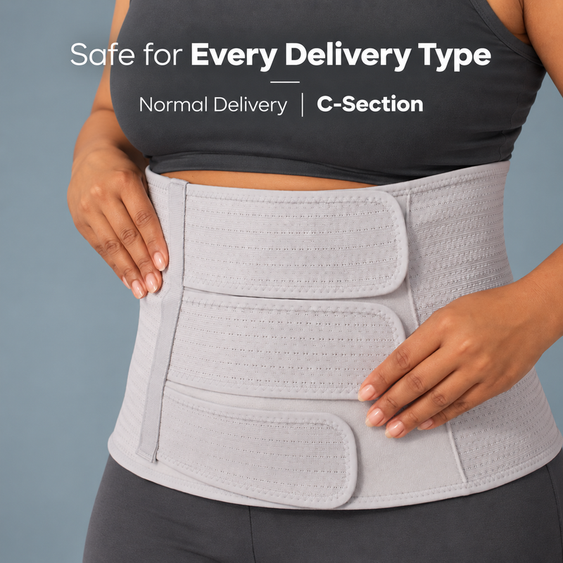 Upyogaa Postpartum Belly Binder – 3-in-1 Adjustable Compression Belt for Normal & C-Section Recovery