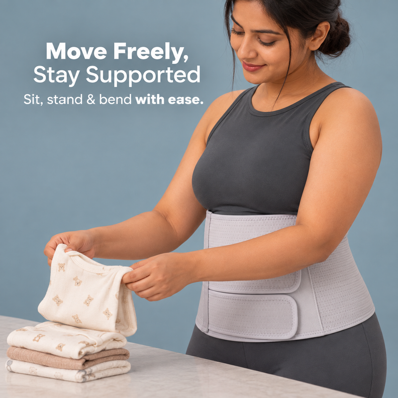 Upyogaa Postpartum Belly Binder – 3-in-1 Adjustable Compression Belt for Normal & C-Section Recovery