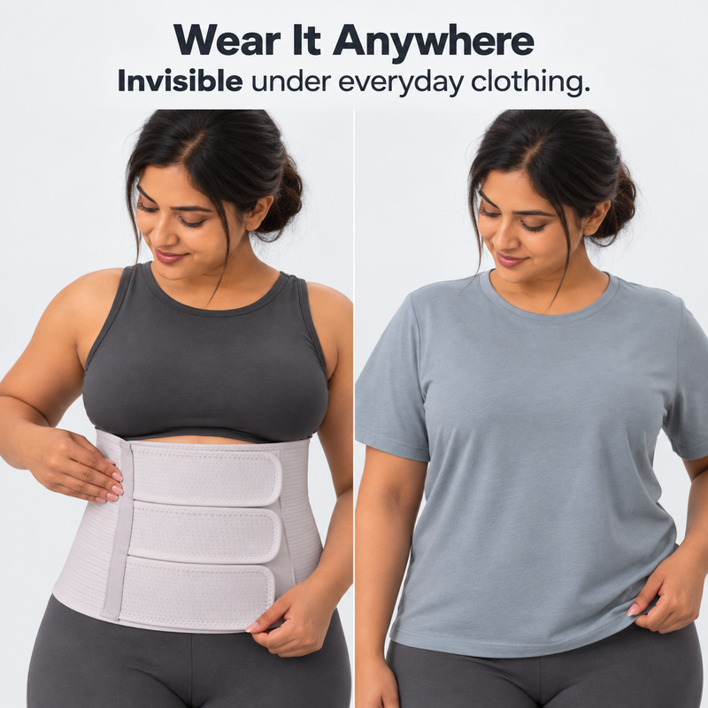 Upyogaa Postpartum Belly Binder – 3-in-1 Adjustable Compression Belt for Normal & C-Section Recovery