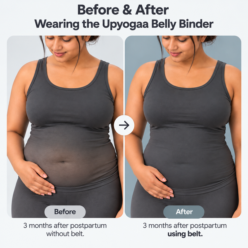 Upyogaa Postpartum Belly Binder – 3-in-1 Adjustable Compression Belt for Normal & C-Section Recovery