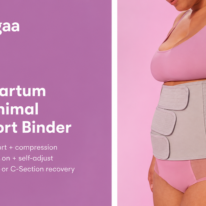 Upyogaa Postpartum Abdominal Support Binder – Adjustable Abdominal Support Binder with 3 Compression Straps for Belly, Waist & Back Support| 1 year Warranty.