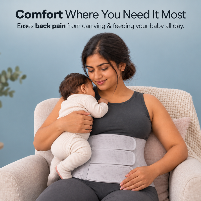 Upyogaa Postpartum Belly Binder – 3-in-1 Adjustable Compression Belt for Normal & C-Section Recovery