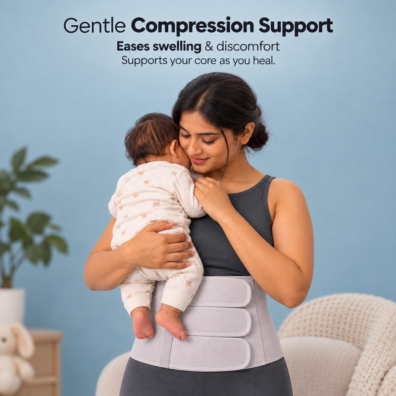 Upyogaa Postpartum Belly Binder – 3-in-1 Adjustable Compression Belt for Normal & C-Section Recovery