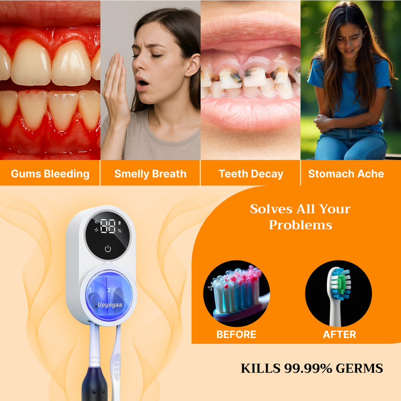 Upyogaa UV Toothbrush Sterilizer & Holder With 1 Year Warranty | Kills 99.99% Germss