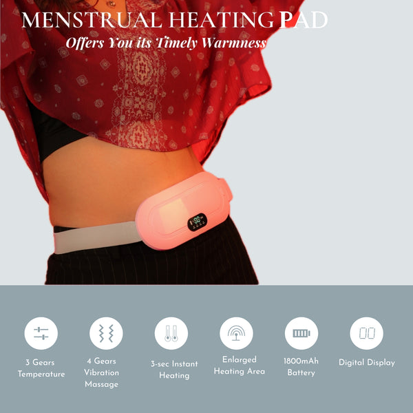 Maya's Dynamic Heat & Massage Therapy for Period Cramps | 1 Year Warranty | Upgraded