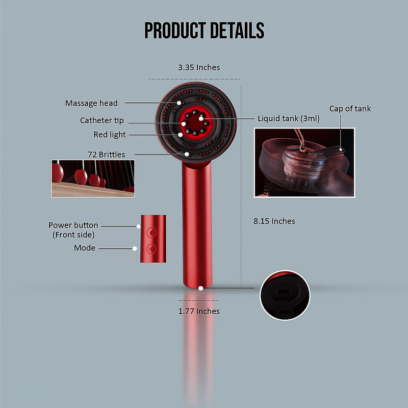 Upyogaa Trilogy Red Light Therapy Hair Scalp Massager & Oil Applicator Hair Rejuvenation Device | 1 Year Warranty