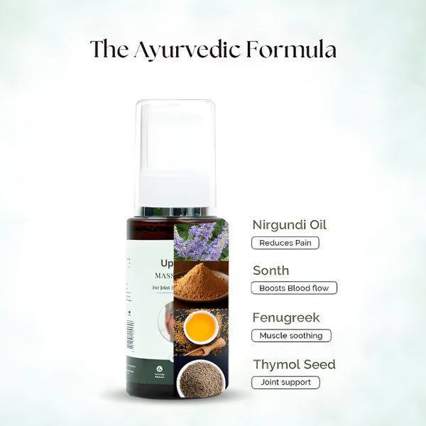 Upyogaa Massage Oil for Joint Pain & Knee Pain | 60ml Oil Spray | Muscle Pain Relief | Ayurvedic Natural ingredients | Joint Pain Oil - Shoulder Pain, Neck Pain