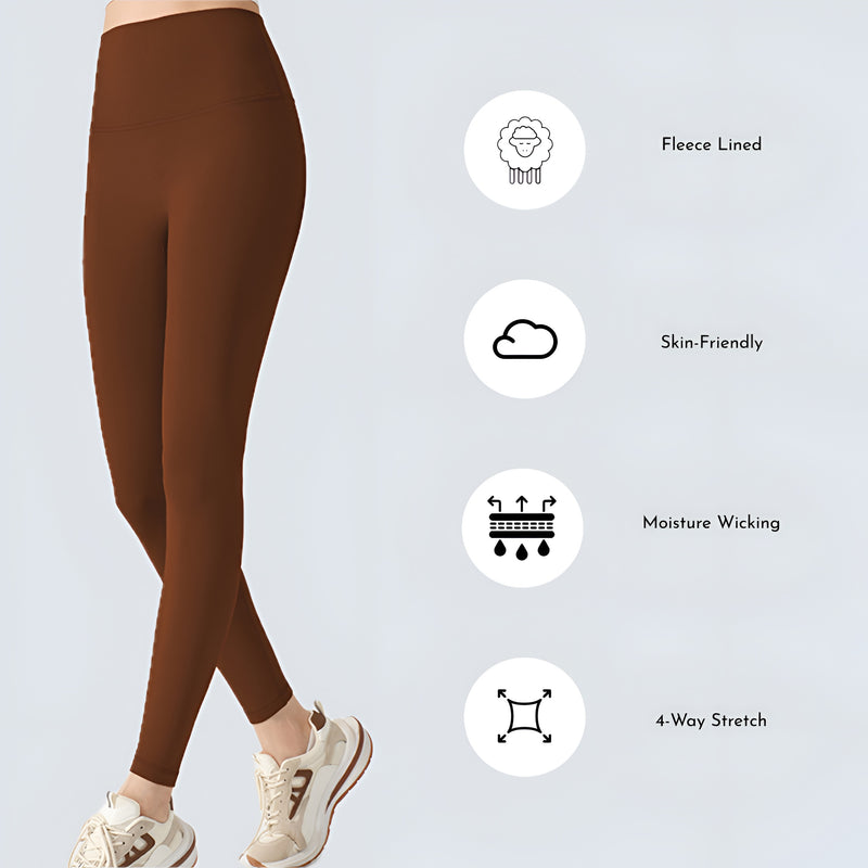 Upyogaa Women Seamless Brushed High Waisted Tights Yoga Pants