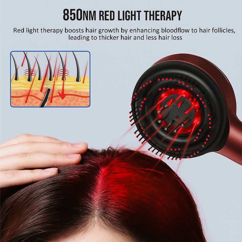 Upyogaa Trilogy Red Light Therapy Hair Scalp Massager & Oil Applicator Hair Rejuvenation Device | 1 Year Warranty