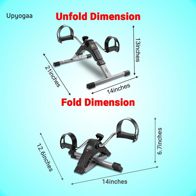 Upyogaa Mini Cycle Pedal Exerciser with Fixing Strap, Adjustable Resistance and Digital Display - Suitable for Light Exercise of Legs, Arms, and Physiotherapy at Home ,High Strength Steel Frame,1 Year Warranty