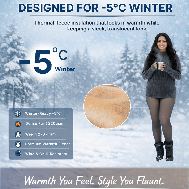 Upyogaa Fur Lined Sheer Translucent Stockings | Upgraded