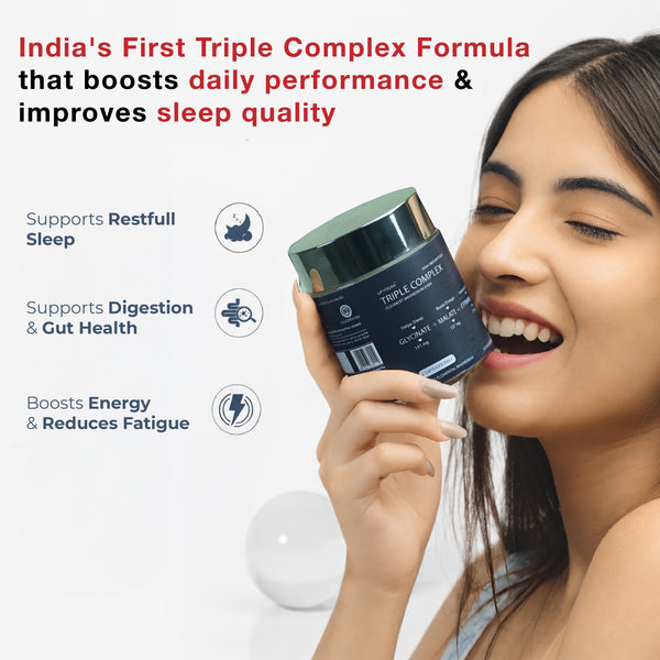 Upyogaa Triple Magnesium Complex | 300 mg Elemental Magnesium | 90 Veg Capsules