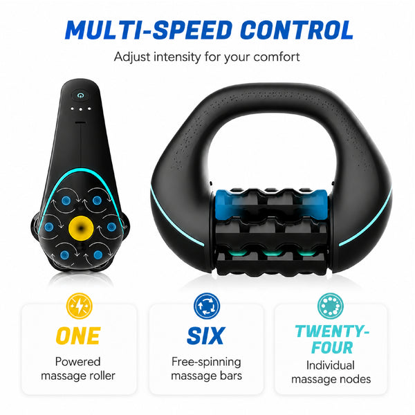 Upyogaa Electric Handheld Rolling Massager – Percussive Deep Tissue Muscle Massager for Back, Shoulders, Legs & Full Body | 3-Speed Recovery Massager | Black  |  1-Year Warranty
