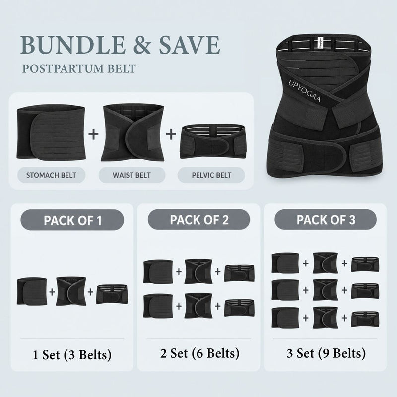 Upyogaa 3-in-1 Postpartum Belly Belt Designed With Medical-Grade Fabric | Breathable | Skin Friendly| 1 Year Warranty