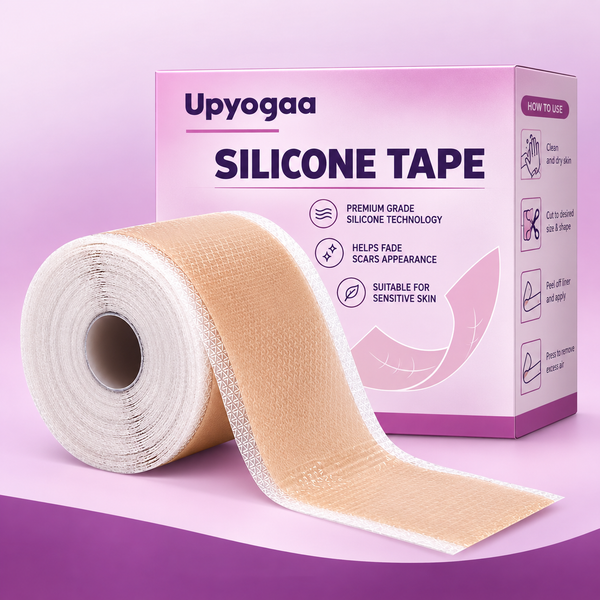 Upyogaa Medical-Grade Silicone Scar Tape Roll for C-Section, Surgical, Keloid, Burn & Acne Scars, Breathable, Gentle on Skin, Cut-to-Size, 4 cm × 150 cm| 1 Year Warranty