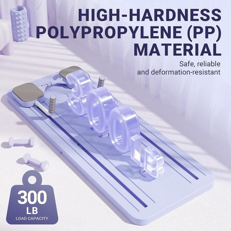 Upyogaa Foldable Pilates Board | Multifunctional Ab Board Automatic Rebound | Full Body Exercise Equipment for Home | Pilates Reformer with Elbow Support ＆ Resistance Bands ＆ Abs Mat ＆ Handles