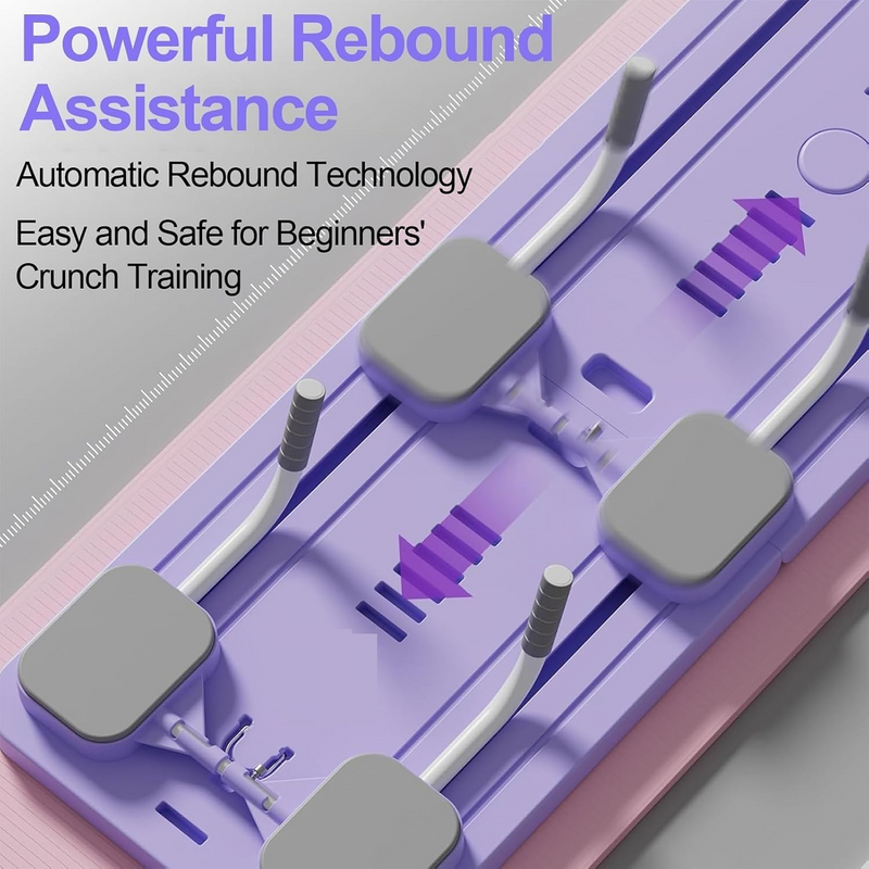 Upyogaa Foldable Pilates Board | Multifunctional Ab Board Automatic Rebound | Full Body Exercise Equipment for Home | Pilates Reformer with Elbow Support ＆ Resistance Bands ＆ Abs Mat ＆ Handles