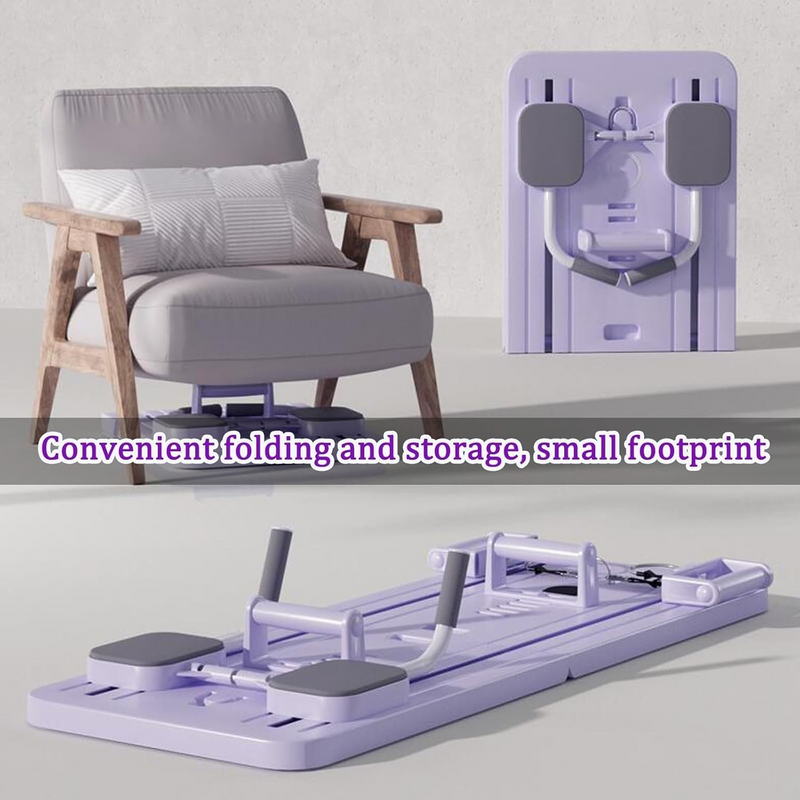 Upyogaa Foldable Pilates Board | Multifunctional Ab Board Automatic Rebound | Full Body Exercise Equipment for Home | Pilates Reformer with Elbow Support ＆ Resistance Bands ＆ Abs Mat ＆ Handles