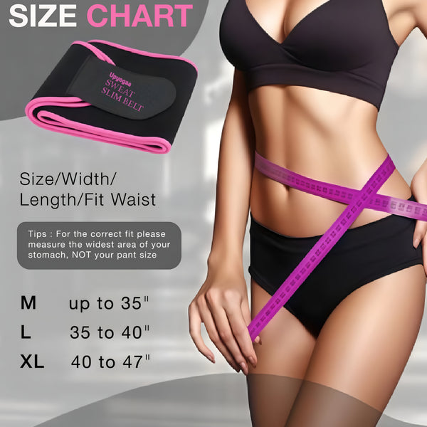 UPYOGAA Sweat Slim Belt for Men & Women | Neoprene Tummy Trimmer Belt for Fat Loss, Stomach Shaping & Workout Support | Adjustable Waist Trainer Sauna Belt for Gym, Yoga & Daily Use