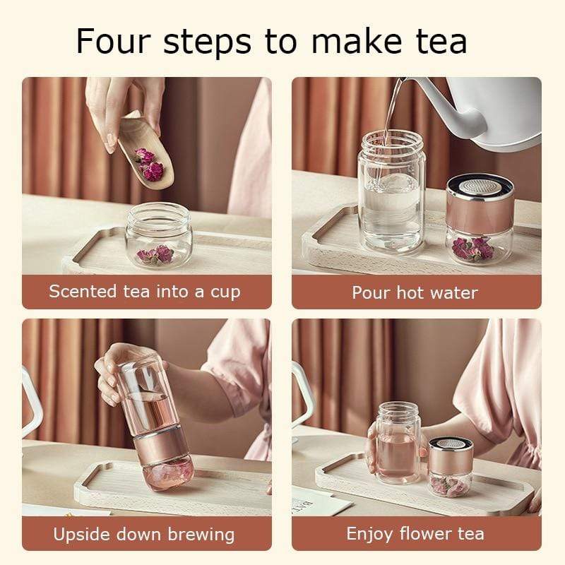 Upyogaa Sense - Double-Wall Glass Tea Infuser