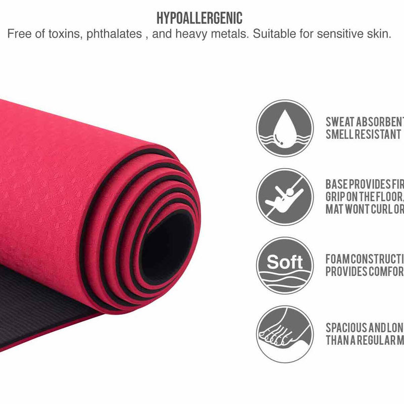 dual color yoga mat red-upyoga